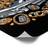 メキシコの通り文化ローライダーラティーノシンコデマ ポスター (角)