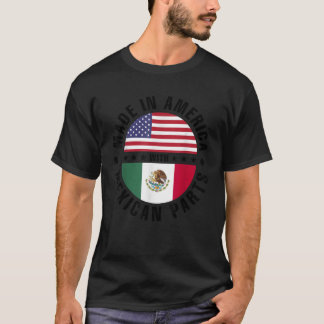 メキシコの部品でアメリカで作られるアメリカ合衆国メキシコ国旗 Tシャツ