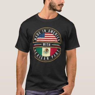 メキシコの部品でアメリカで作られるアメリカ合衆国メキシコ国旗 Tシャツ