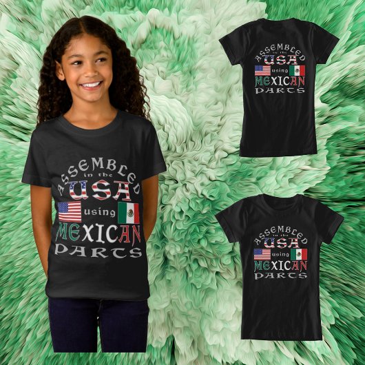 メキシコの部品を使用して組み立てられたアメリカ女性をパーソナライズ Tシャツ
