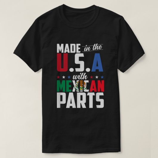 メキシコの部品を持つ米国製 Tシャツ (デザイン正面)