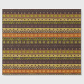 メキシコの部族の茶色の金ゴールドグリーン ラッピングペーパー (フラット)