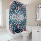 メキシコの部族ヴィンテージの継ぎ目のないパターン シャワーカーテン (インサイチュ)