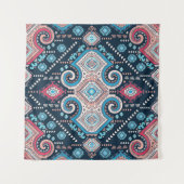 メキシコの部族ヴィンテージの継ぎ目のないパターン タペストリー (正面(横))