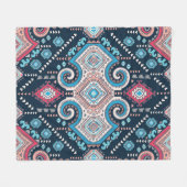 メキシコの部族ヴィンテージの継ぎ目のないパターン フリースブランケット (正面(横))