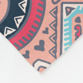 メキシコの部族ヴィンテージの継ぎ目のないパターン フリースブランケット (角)