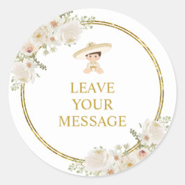 メキシコの金ゴールドフィエスタボーイバプテスマあなたのメッセージ ラウンドシール