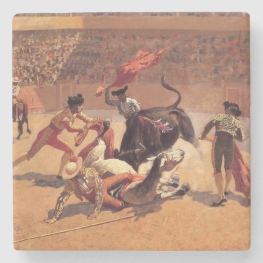 メキシコの闘牛場(Frederic Remington著) ストーンコースター (正面)