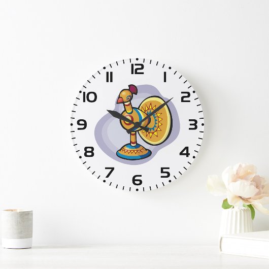 メキシコの雄鶏のおもちゃ ラージ壁時計