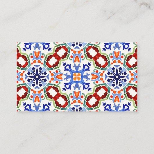 メキシコの青いカラフルタイル表示ブライダルシャワー エンクロージャーカード (裏面)