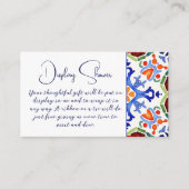 メキシコの青いカラフルタイル表示ブライダルシャワー エンクロージャーカード (正面)