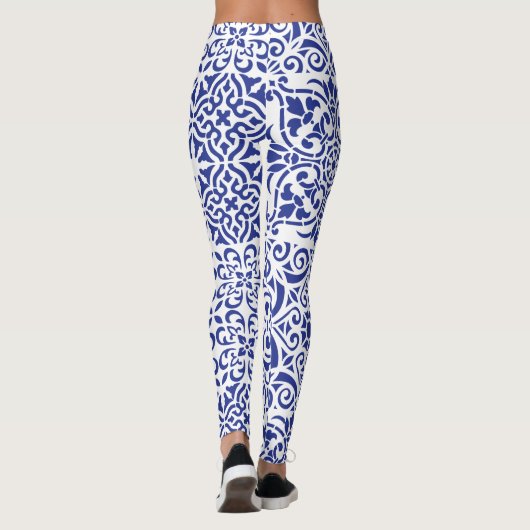 メキシコの青いタイルレギンス レギンス (裏面)