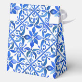 メキシコの青いタラベラのタイル結婚ヴィンテージ フェイバーボックス (裏面)