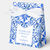 メキシコの青いタラベラのタイル結婚ヴィンテージ フェイバーボックス (正面)