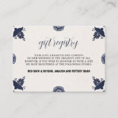 メキシコの青い花のオトミ シンプル フィエスタ ウェディング エンクロージャーカード (正面)