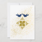 メキシコの青と黄金の愛の結婚鳥 招待状 (裏面)