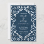 メキシコの青タラスペインのベ結婚ラ 招待状 (正面)