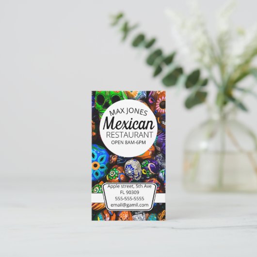 メキシコの食品フルーツデリ市場クラフトデイの死者 名刺 (スタンド正面)