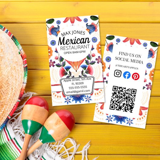 メキシコの食品フルーツデリ市場フォールド工芸フローラ 名刺