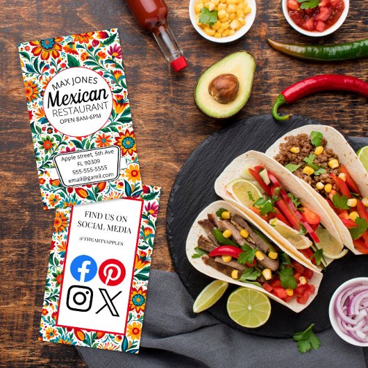 メキシコの食品フルーツデリ市場フォールド工芸品事業 名刺