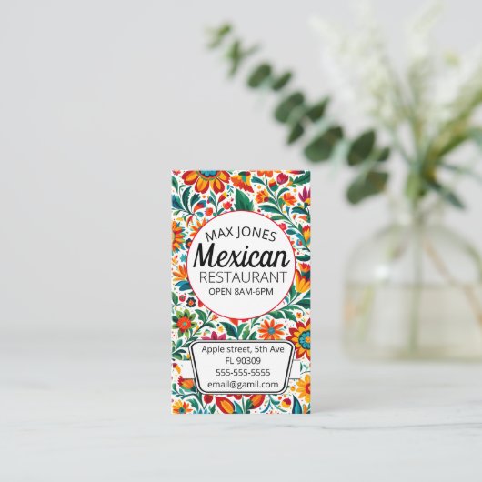 メキシコの食品フルーツデリ市場フォールド工芸品事業 名刺 (スタンド正面)