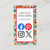 メキシコの食品フルーツデリ市場フォールド工芸品事業 名刺 (裏面)