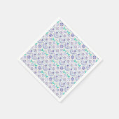 メキシコの鳥タイルフォークアートパターン スタンダードカクテルナプキン (角)