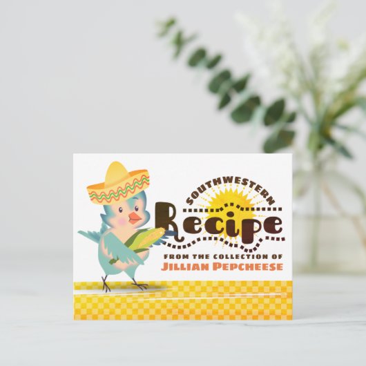 メキシコの鳥トウモロコシ料理料理本レシピカード ポストカード (スタンド正面)