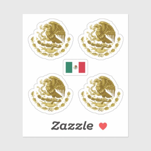 メキシコの黄金の紋章 シール (シート)