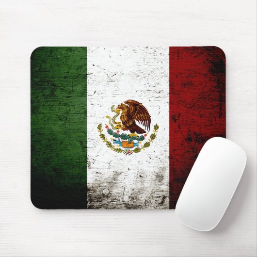 メキシコの黒くグランジな旗 マウスパッド (マウス)