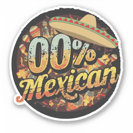 メキシコの0%シンコデマヨフィエスタソンブレロメキシコ シール (正面)