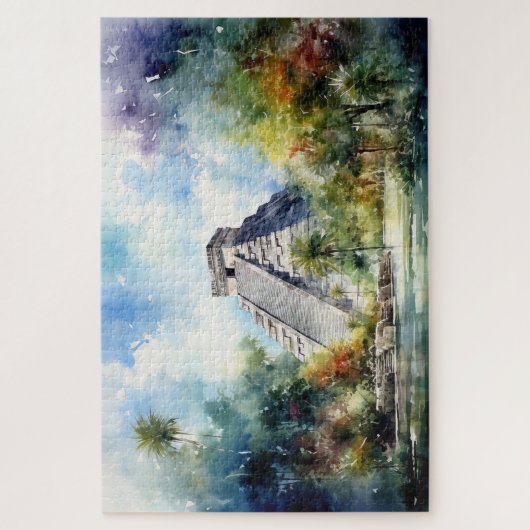 メキシコのChichen Itzaとのパズル。 ジグソーパズル (縦)