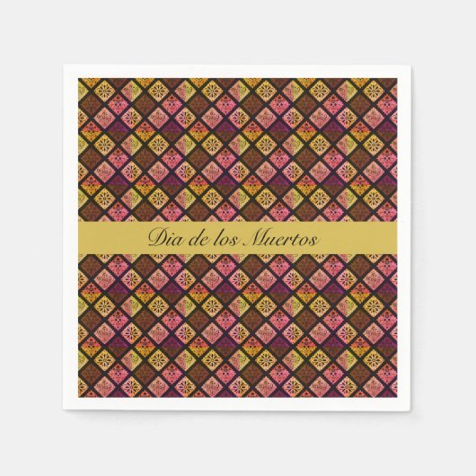 メキシコのDia de los Muertosカスタマイズ スタンダードカクテルナプキン (正面)