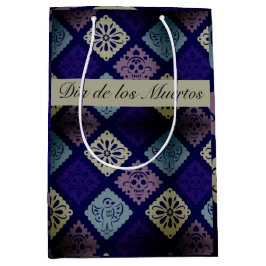 メキシコのDia de los Muertosカスタマイズ ミディアムペーパーバッグ