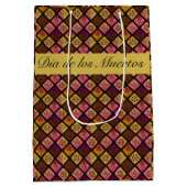 メキシコのDia de los Muertosカスタマイズ ミディアムペーパーバッグ (裏面)