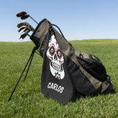 メキシコのDia De Los Muertos死んだ衣装の日 ゴルフタオル (グリーン)