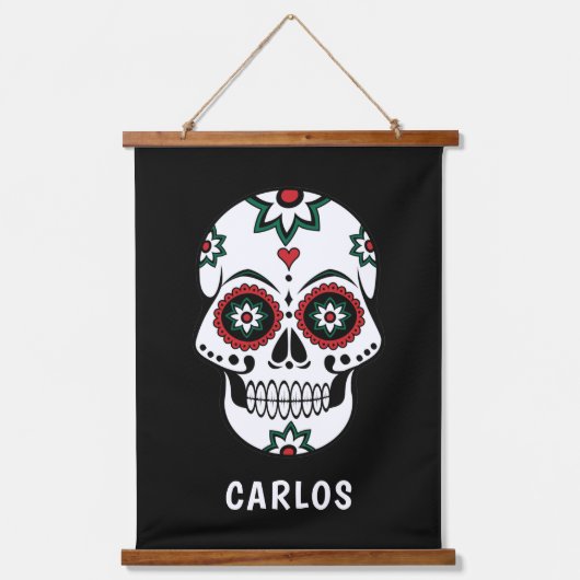 メキシコのDia De Los Muertos死んだ衣装の日 吊り下げ型タペストリー (正面)