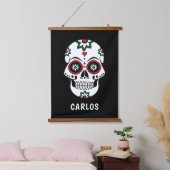 メキシコのDia De Los Muertos死んだ衣装の日 吊り下げ型タペストリー (寝室)