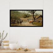 メキシコのHacienda 1890カウボーイズ ポスター (キッチン)