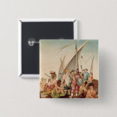 メキシコのHernandoコルテスの到着 缶バッジ (正面&裏面)