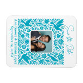 メキシコのOtomi縁どフローラが日付写真を保存 マグネット (横)