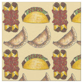 メキシコのTex MexフードEmpanada Taco Enchilada ファブリック (クローズアップ)