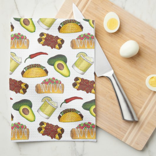 メキシコのTex Mex食品タコエンチラダチミチャンガ キッチンタオル (四つ折り)