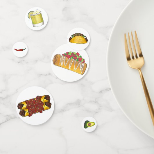 メキシコのTex Mex食品タコエンチラダチミチャンガ コンフェッティ (グループ)