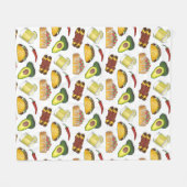 メキシコのTex Mex食品タコエンチラダチミチャンガ フリースブランケット (正面(横))