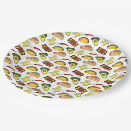 メキシコのTex Mex食品タコエンチラダチミチャンガ ペーパープレート