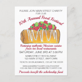 メキシコのTex Mex食品フェスティバルChimichanga インビテーションポストカード
