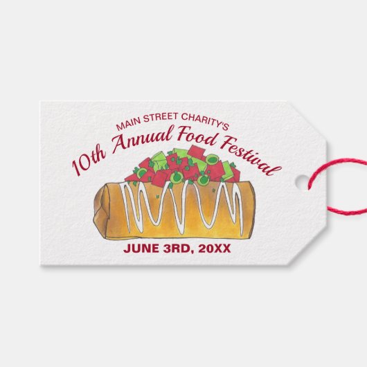 メキシコのTex Mex食品フェスティバルChimichanga ギフトタグ (正面(横))