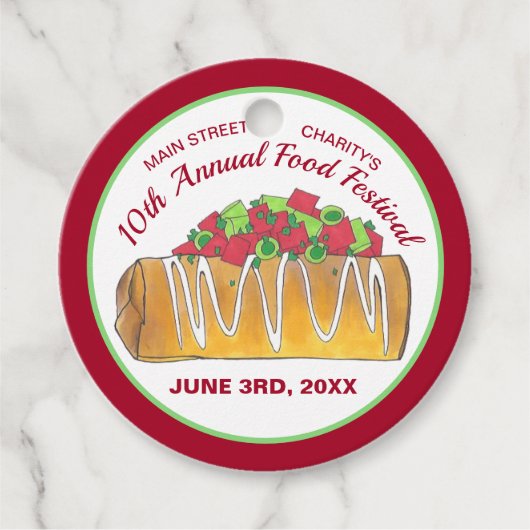 メキシコのTex Mex食品フェスティバルChimichanga フェイバータグ (正面)