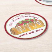 メキシコのTex Mex食品フェスティバルChimichanga ラウンドペーパーコースター (アングル)